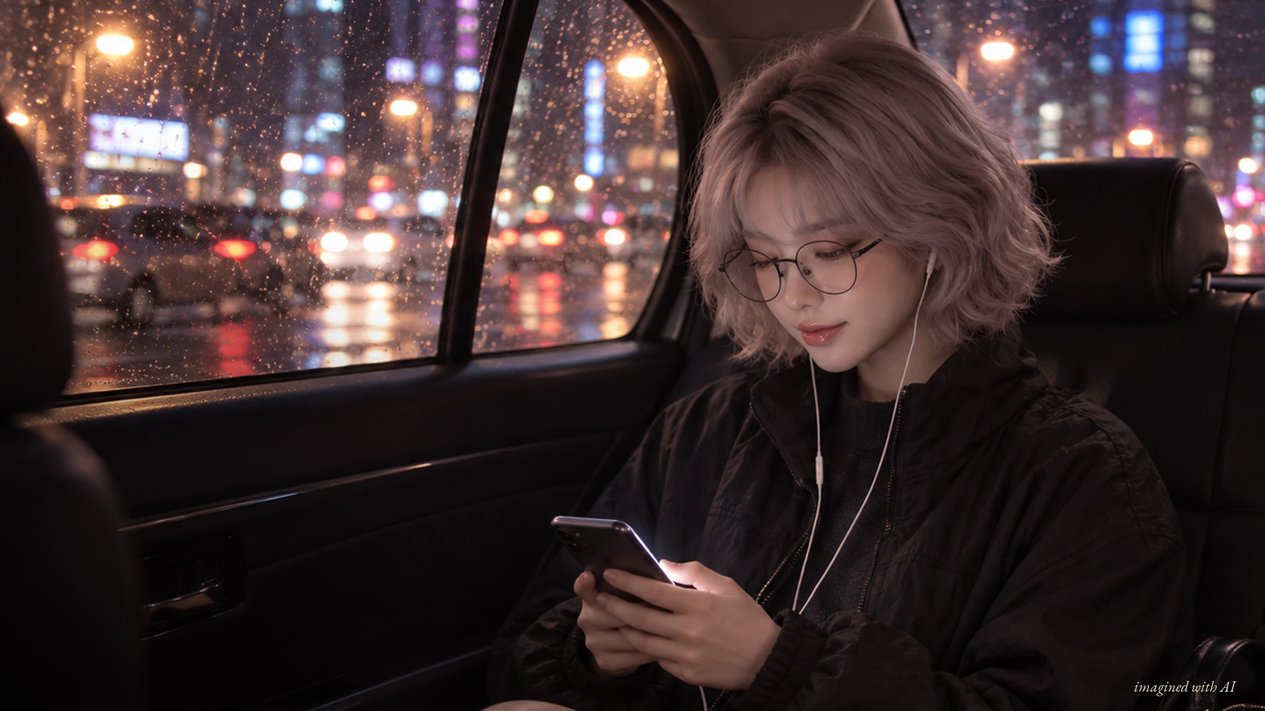 Neoliverse의 AI 버추얼 가수 Miel(미엘) · 밤의 택시 콘셉트 메인 비주얼